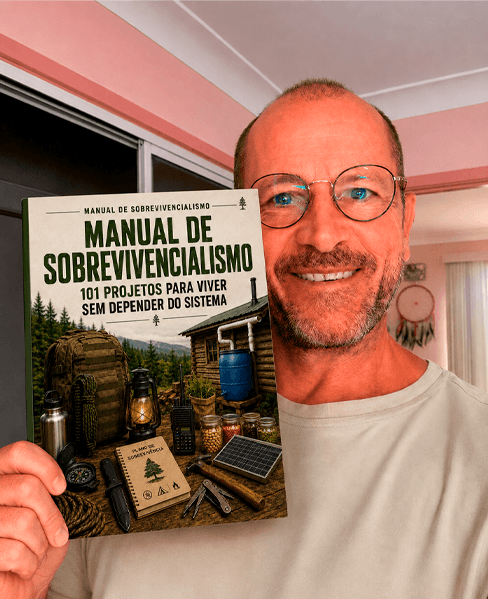 Cliente com o Manual de Sobrevivencialismo em mãos — foto 02