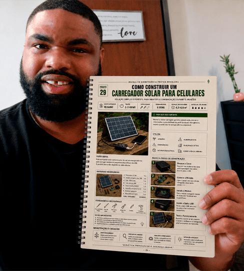 Cliente com o Manual de Sobrevivencialismo em mãos — foto 03